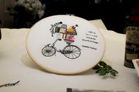 Embroidery of the bicycle book bag