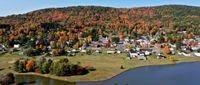 Birds eye view of Smethport PA in the fall